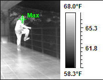 infrared camera image with temperature